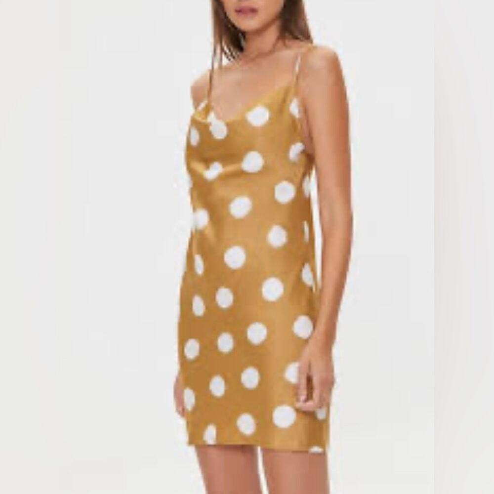 Forever 21 Polka Dot Satin Mini Slip Dress Size S